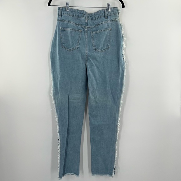 Nasty Gal Two Tone Distressed Mom Jeans NWT - Picture 5 of 9